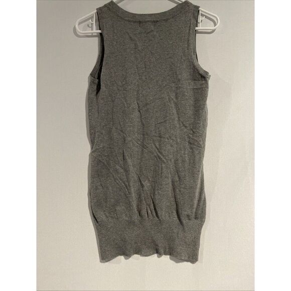 Rampage Vintage Y2K Sleeveless Sweater Cardigan Vest Tank Top Grey Preppy W, Med - Picture 5 of 5